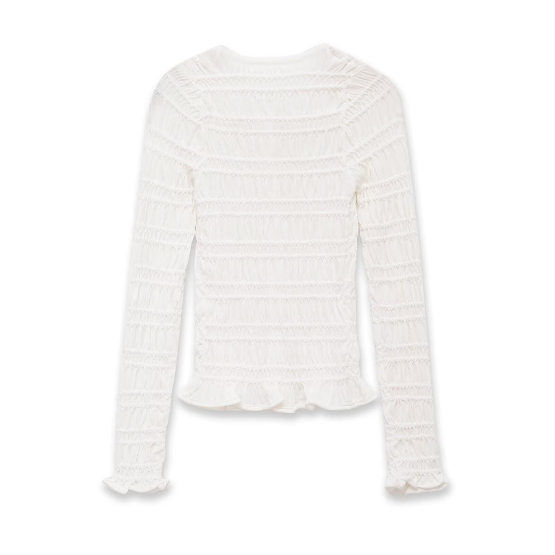 Damen Gesmoktes Feinstrick-Cardigan mit Rüschenabschluss und Knopfleiste Echo Archiv