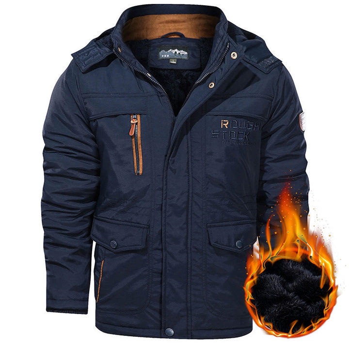 Herren nan isolierte Kapuzenparka mit Sherpa-Innenfutter, winddichter Front und Multifunktions-Taschen Echo Archiv