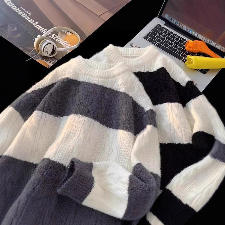 Damen Lässiger Strickpullover mit Zopfmuster Echoarchiv