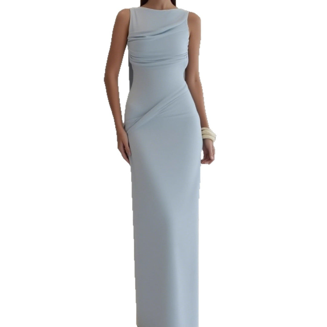 Damen Elegantes Maxi-Kleid mit raffinierter Drapierung und asymmetrischem Schnitt Echo Archiv