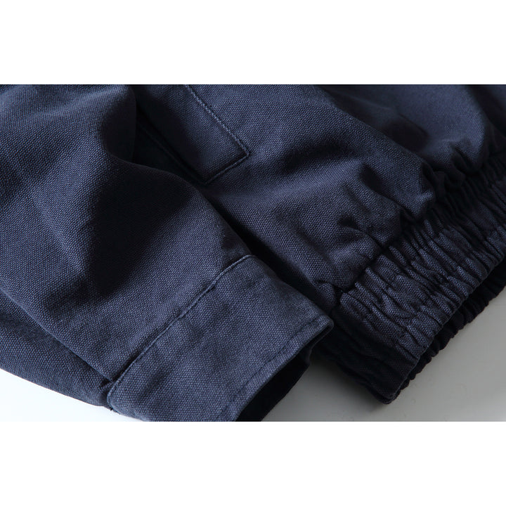Herren Boxy-Canvas-Blouson mit kontrastierendem Kunstlederkragen und elastischem Saum Echoarchiv