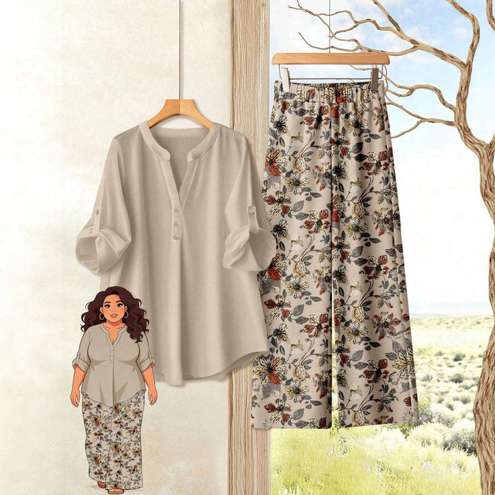 Damen Freizeitoberteil und Blumenhose Echo Archiv