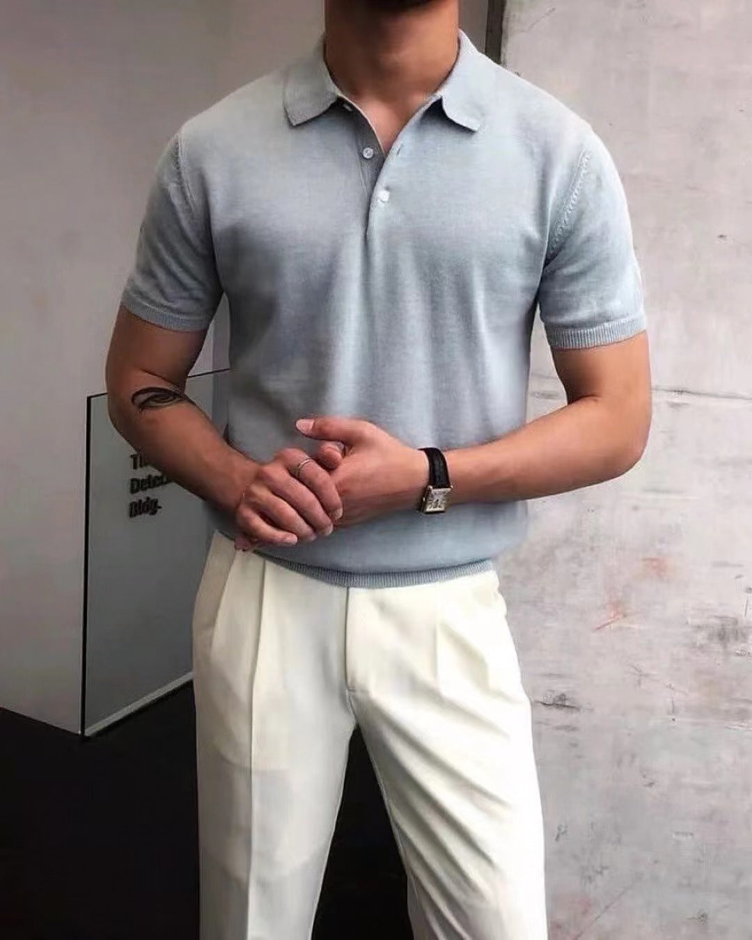 Herren Polo-Shirt mit hochwertigem Baumwollmix und modischem Stehkragen Echoarchiv
