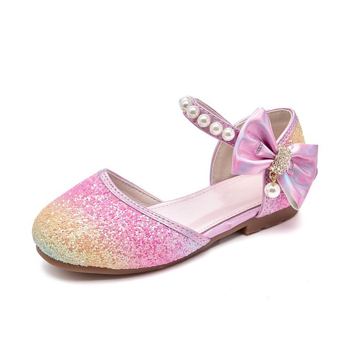 Mädchen Glitzernde Ballerinas mit Perlen und Schleifenakzent Echo Archiv