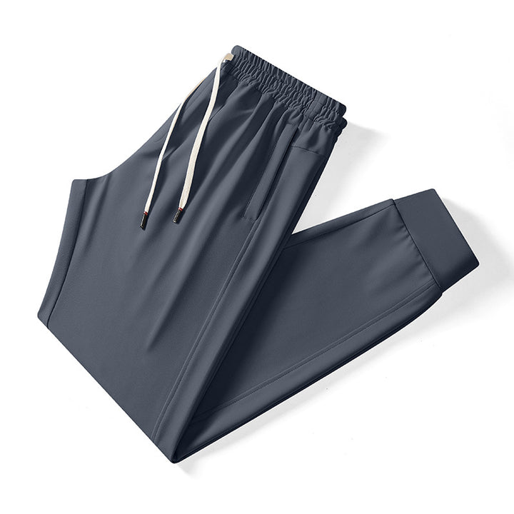 Herren Tech Jogginghosen mit elastischem Kordelzugbund, verdeckten Reißverschlusstaschen und maßgeschneiderten Knöchelbündchen – Marzano