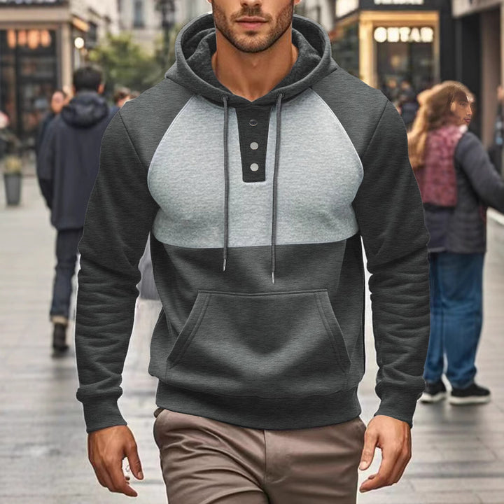 Herren Sportlicher Kapuzenpullover mit trendigem Zwei-Farben-Design Echoarchiv