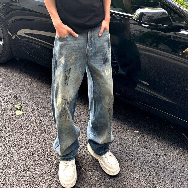 Herren Bequeme Oversized-Jeans Echoarchiv