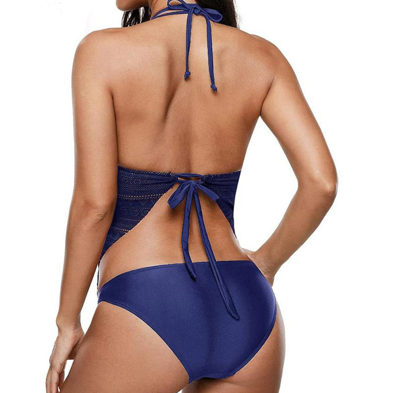 Damen Einteiler Badeanzug mit raffinierten Schnürdetails Echo Archiv