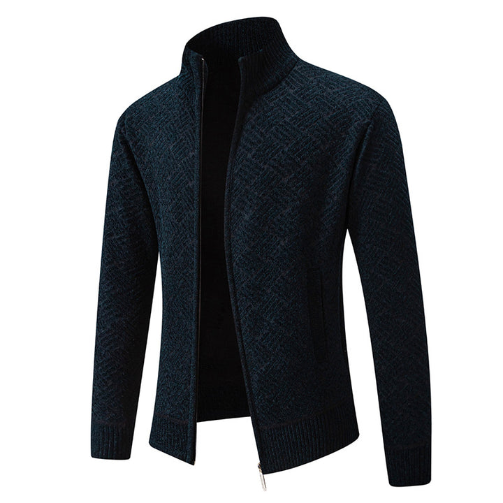 Herren Strickjacke mit modernem Karomuster Echoarchiv
