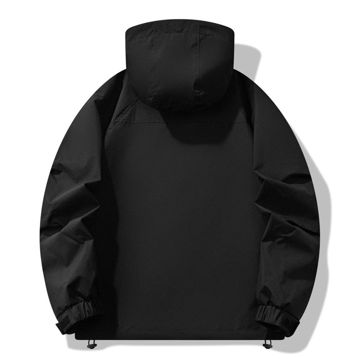 Herren wasserabweisende Outdoor-Jacke mit verstellbarer Kapuze und funktionalen Reißverschlusstaschen Echoarchiv