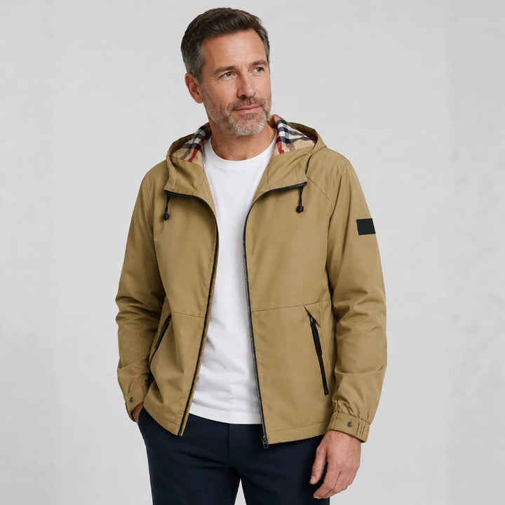 Herren Wasserfeste Übergangsjacke mit verstellbarem Kapuzenverschluss Echo Archiv
