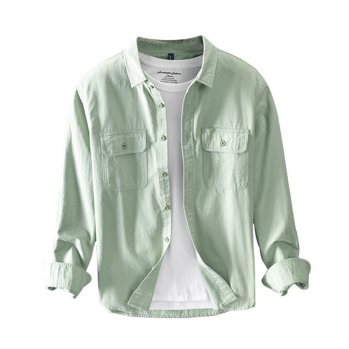 Herren Lässige Hemdjacke mit Brusttaschen Echo Archiv
