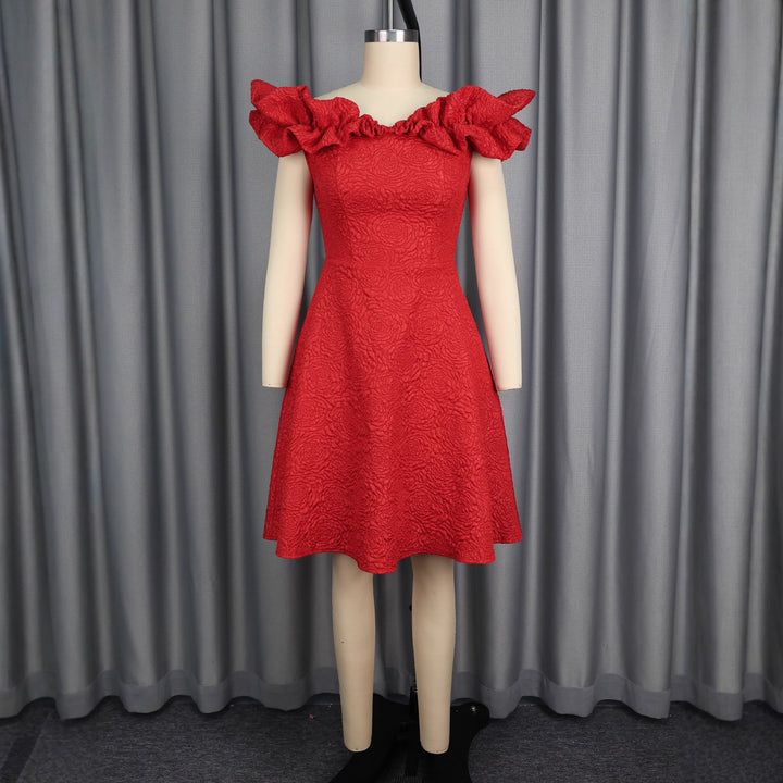 Damen Cocktailkleid mit voluminösen Rüschenärmel Echo Archiv