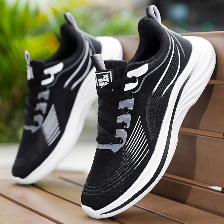 Unisex nan leichtgewichtiger Komfort-Running-Sneaker mit nahtlosem Mesh-Obermaterial, gepolstertem Fersenkragen und stoßabsorbierender Wellen-EVA-Sohle Echo Archiv