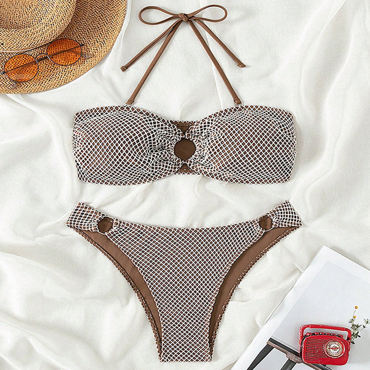 Damen Bikini-Set mit dekorativen Ringdetails und Netzstruktur Echo Archiv