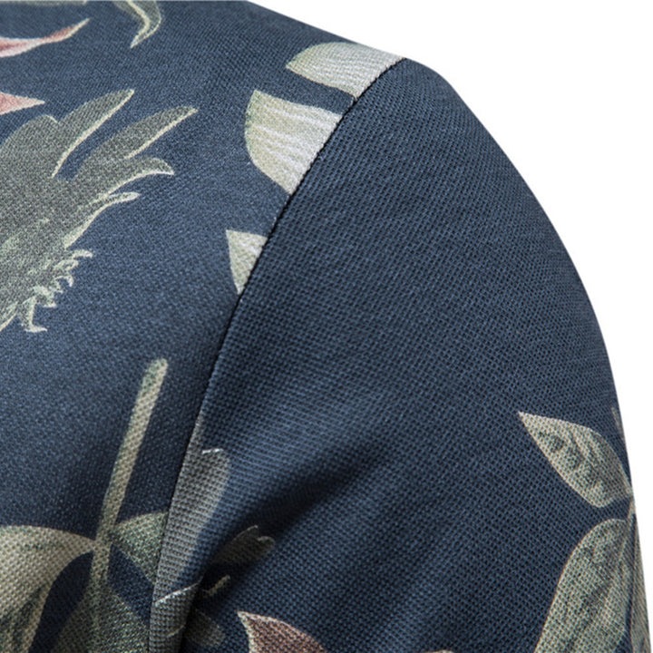 Herren Polohemd mit floralem Design und klassischem Kragen Echoarchiv