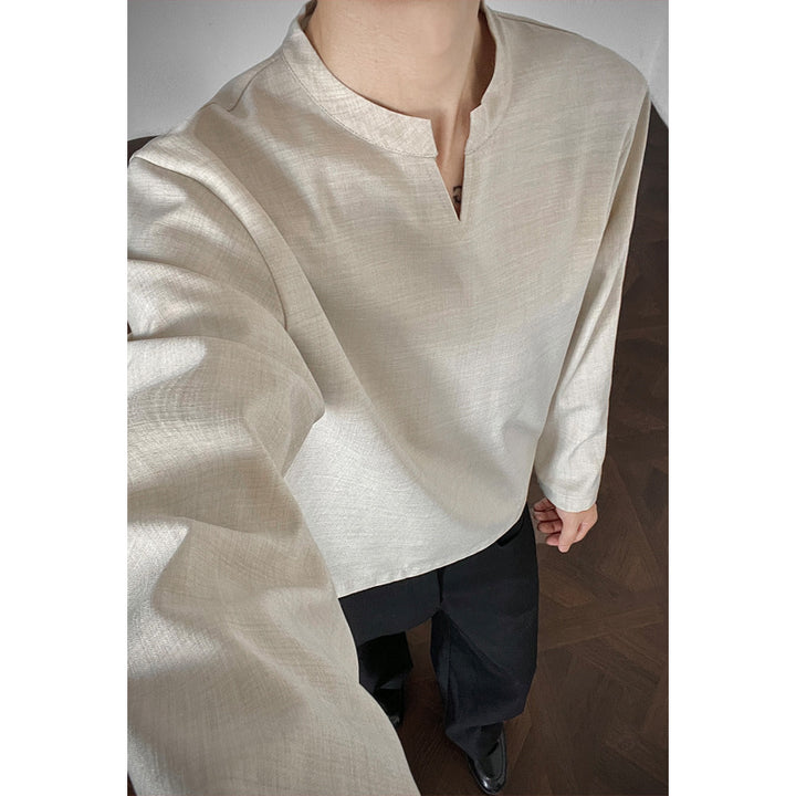 Herren Elegante Langarmoberteil mit Stehkragen Echo Archive