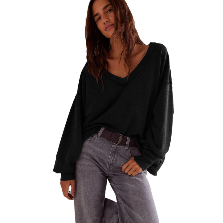 Oversized SwEchoarchivtshirt Damen mit V-Ausschnitt