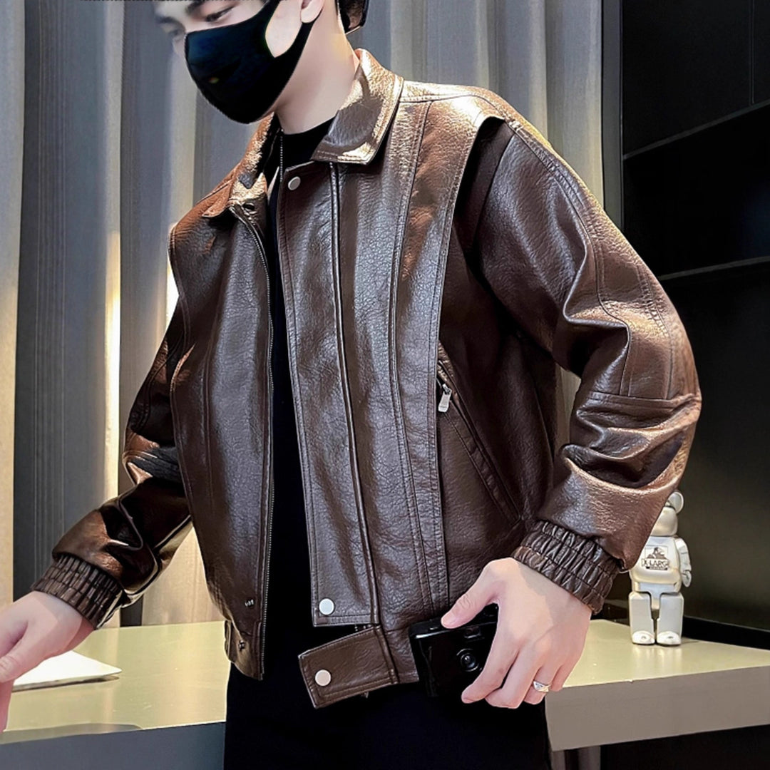 Herren Modische Kunstlederjacke Echoarchiv 1788342540