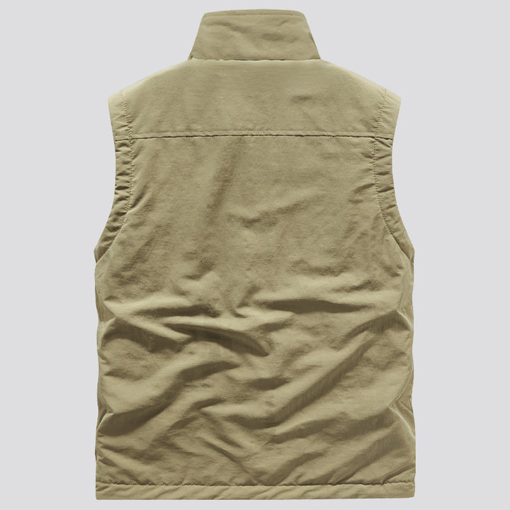 Herren Gefütterte Utility‑Weste mit Fleece‑Innenlage und aufgesetzten Pattentaschen – Taviero