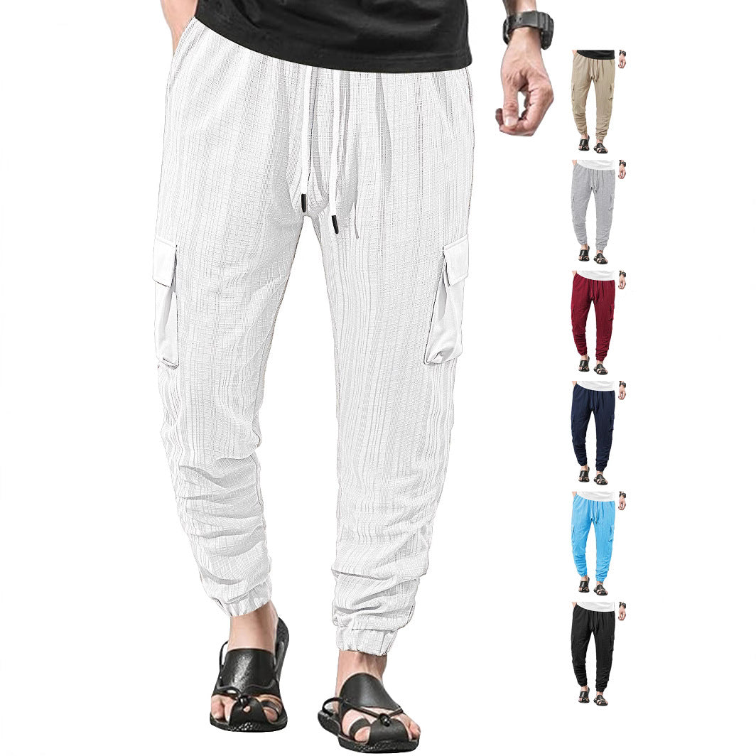 Herren modische Cargo-Hose mit elastischem Bund und seitlichen Taschen Echoarchiv