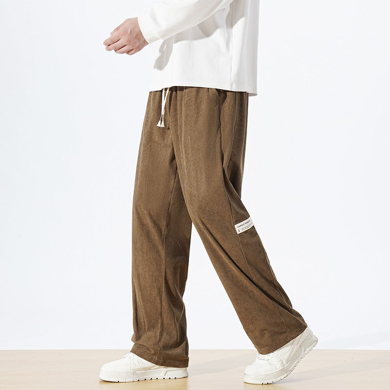 Herren Lässige Cordhose mit Elastischem Bund und Seitentaschen Echo Archiv