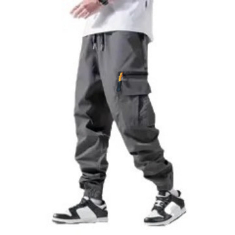 Herren Technische Cargo-Jogginghose mit Reißverschlusstaschen, Tunnelzug und elastischen Knöchelbündchen Echo Archiv