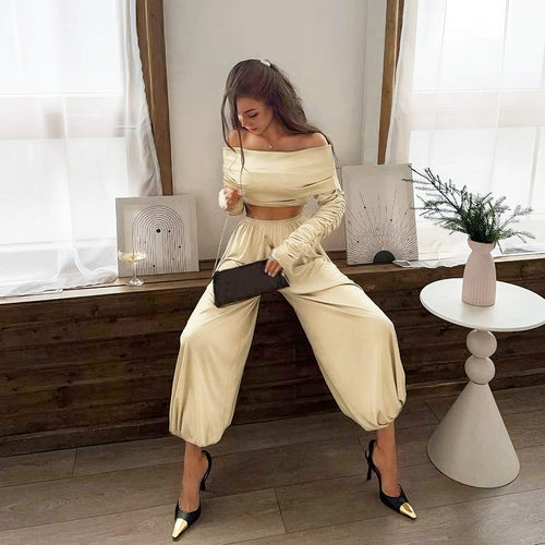 Damen Off-Shoulder Overall mit Raffungen und weitem Bein Echo Archiv
