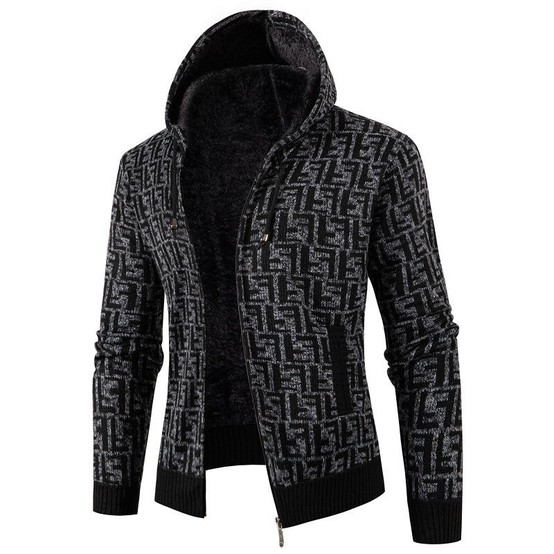 Herren trendige Strickjacke mit modernem Muster Echoarchiv