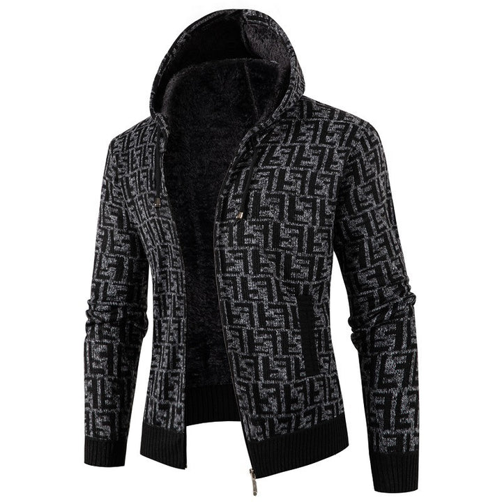 Herren trendige Strickjacke mit modernem Muster Echoarchiv