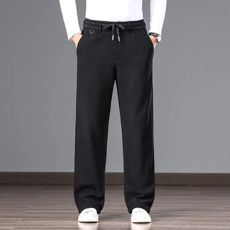 Herren Lässige Relaxed-Fit Baumwoll-Mix Freizeithose mit Kordelzug und geradem Bein Echo Archiv