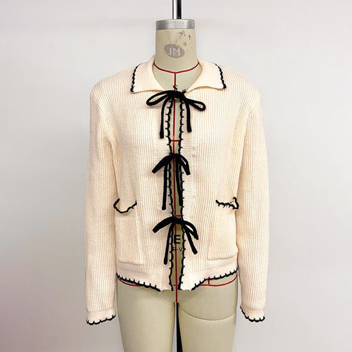 Damen Strickjacke mit kontrastierenden Bändern Echo Archiv