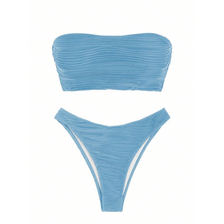 Damen Bandeau-Bikini-Set mit modischem Rippendesign und hohem Beinausschnitt Echo Archiv