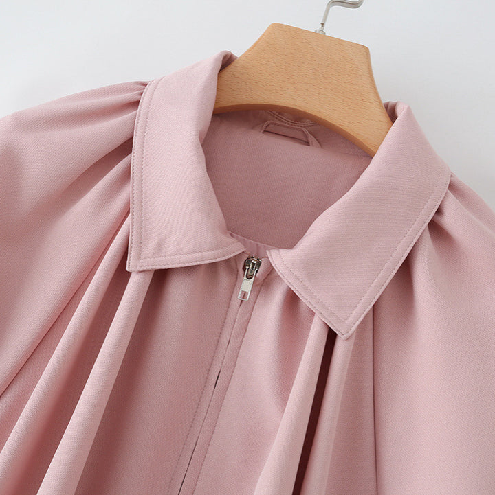 Damen Kurzjacke mit Kräusel-Volants, weitem Ärmel und Reißverschluss Echo Archiv