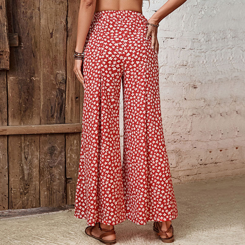 Damen Weite Palazzo-Hose mit floralem Muster Echo Archiv