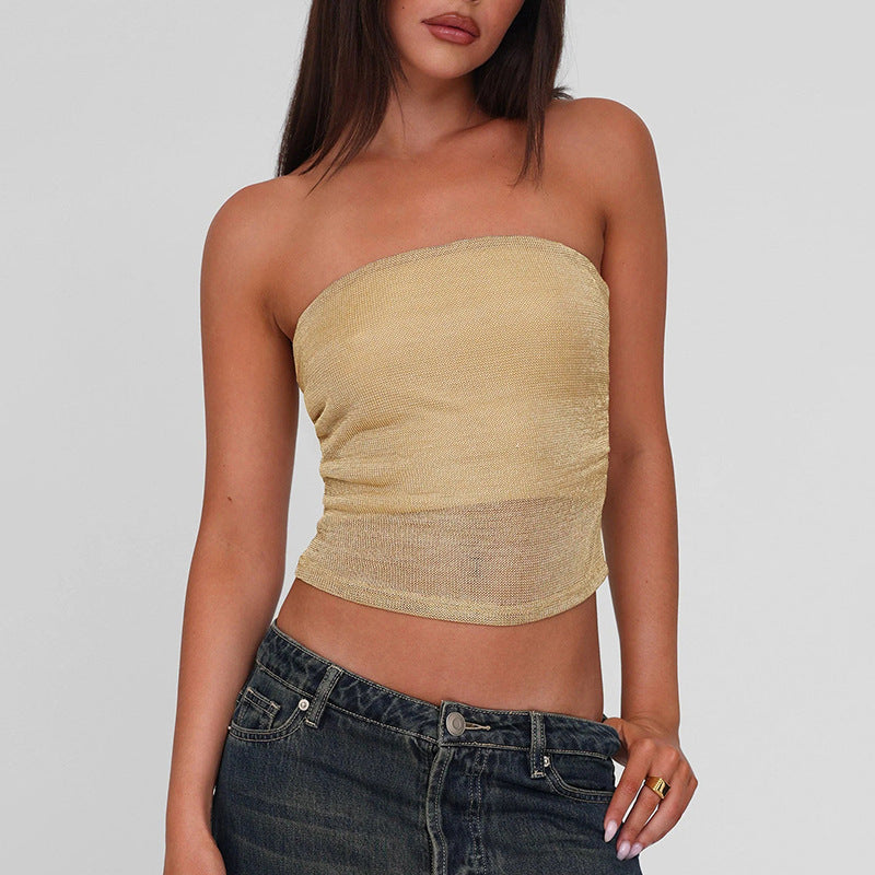 Damen Bandeau-Top aus hochwertigem, elastischem Material mit feiner Struktur Echo Archiv