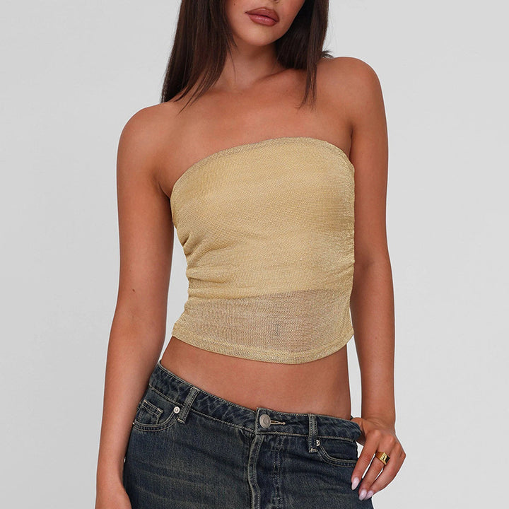 Damen Bandeau-Top aus hochwertigem, elastischem Material mit feiner Struktur Echo Archiv