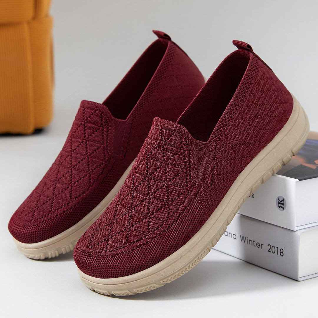 Damen nan atmungsaktiver Strick-Slipper mit orthopädischer Stoßdämpfung und flexibler Profilsohle Echo Archiv