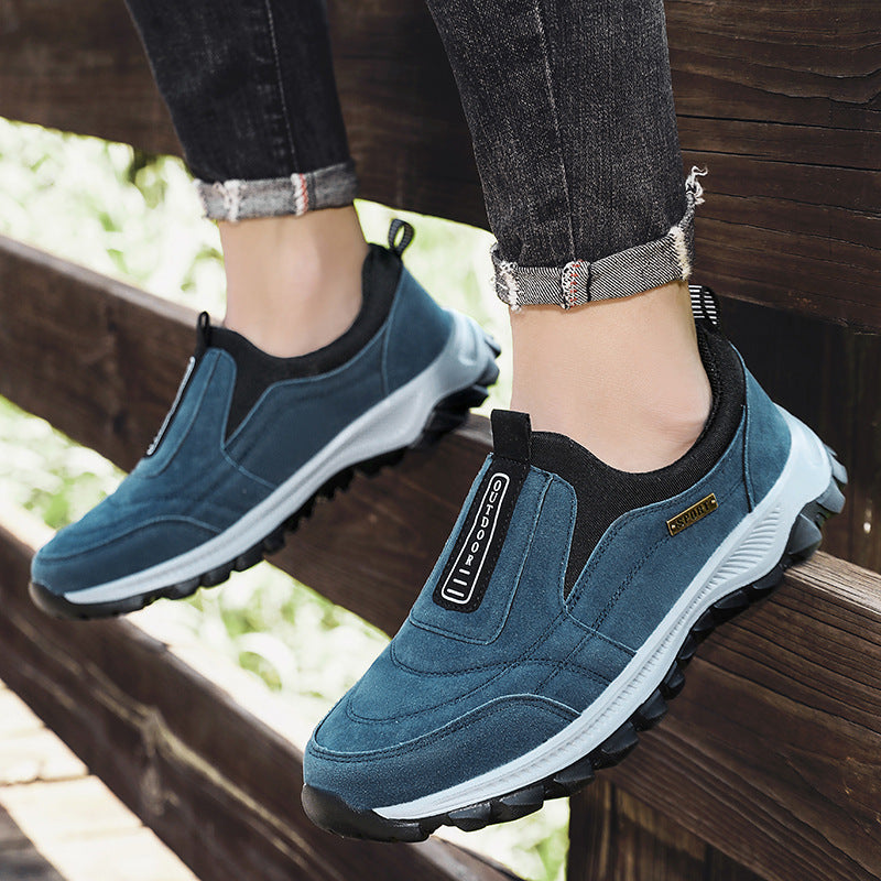Herren Slipper-Sneaker aus Veloursleder-Optik mit rutschfester Profilsohle Echoarchiv