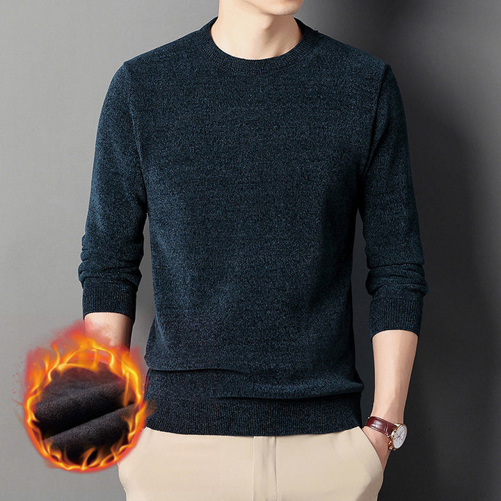 Herren Wärmender Rundhals-Pullover mit Fleece-Innenfutter – Norvane