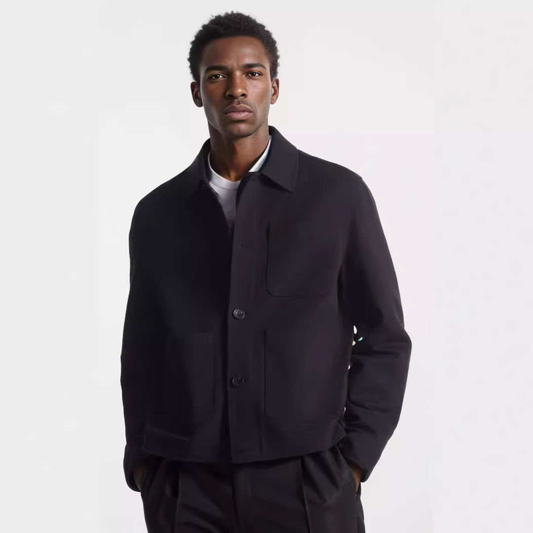 Herren modische Jacke mit aufgesetzten Taschen und hochwertigem Material Echoarchiv
