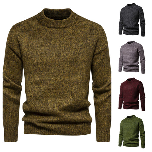 Herren Strickpullover mit hohem Kragen und strukturierter Oberfläche Echoarchiv