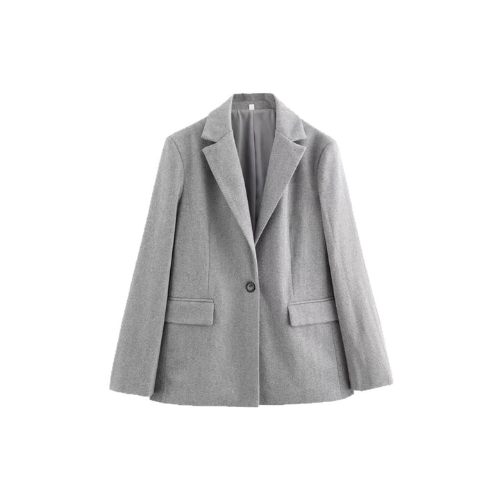 Damen Einreihiger Blazer mit Fischgrätmuster, Reverskragen und Pattentaschen – Valéne