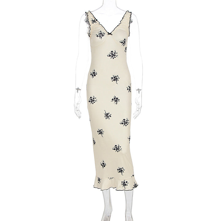 Damen Elegantes Maxikleid mit floralen Motiven und Rüschen Echo Archiv