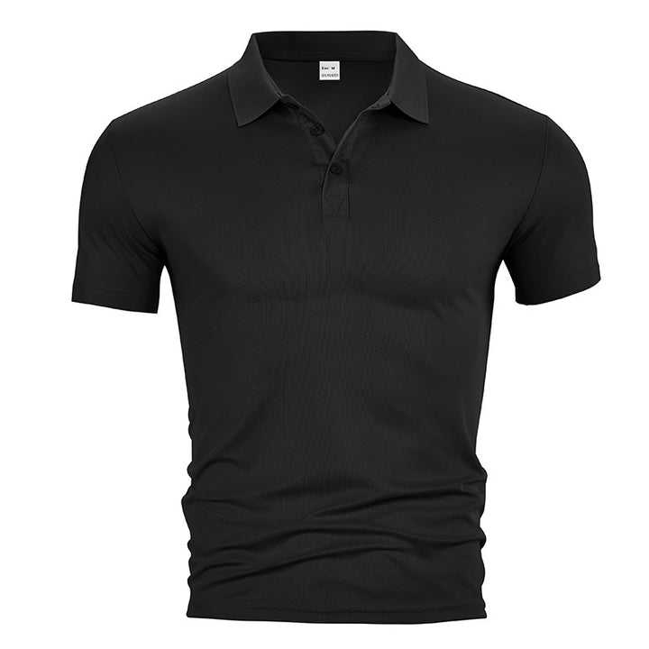 Herren nan figurbetontes Kurzarm-Poloshirt aus elastischem Jersey mit Hemdkragen und kurzer Knopfleiste Echo Archiv