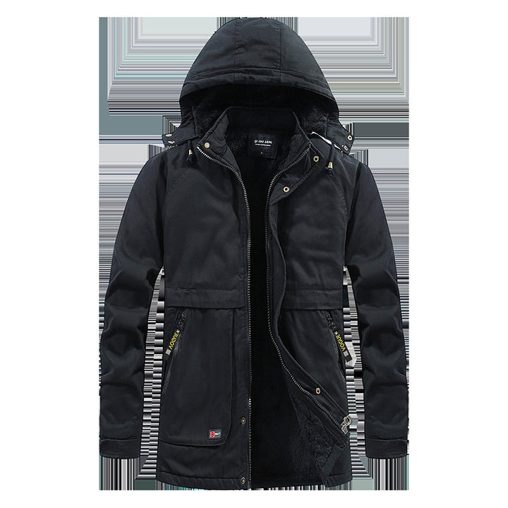 Herren Utility-Kapuzenparka aus Baumwoll-Canvas mit wärmender Teddyfutter-Innenlage und verdecktem Frontreißverschluss Echo Archiv