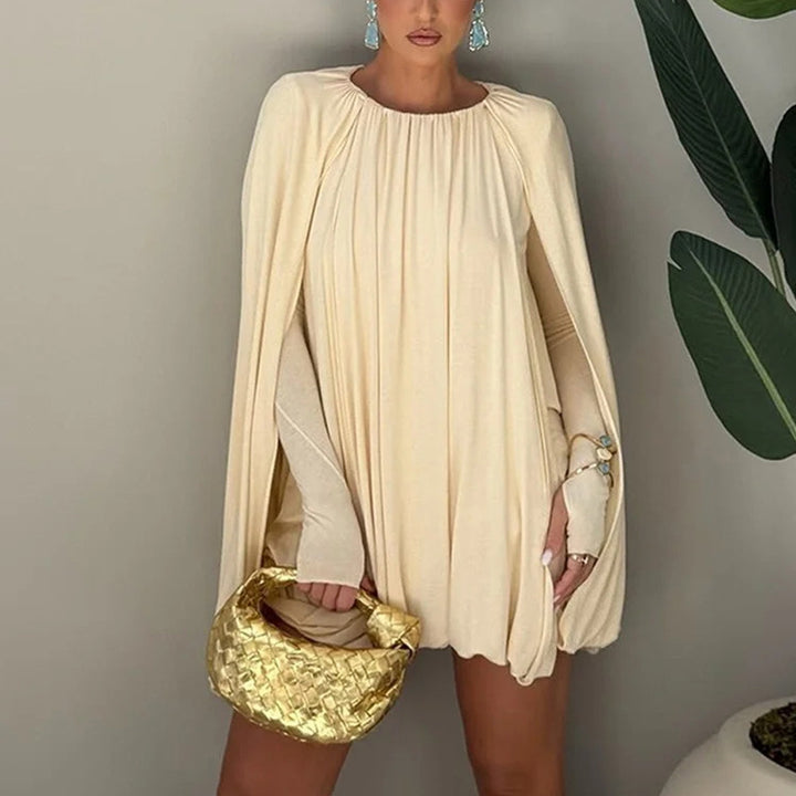 Damen Cape-Minikleid mit Faltenwurf und seitlichen Ärmelschlitzen Echo Archiv