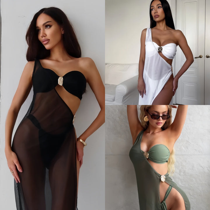 Damen Stilechter Strandüberwurf mit glamourösem Knoten-Design Echo Archiv