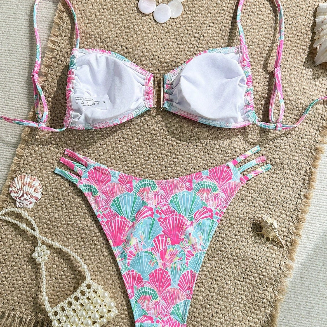 Damen Push-Up Bikini mit zarten Muschelmotiven Echo Archiv