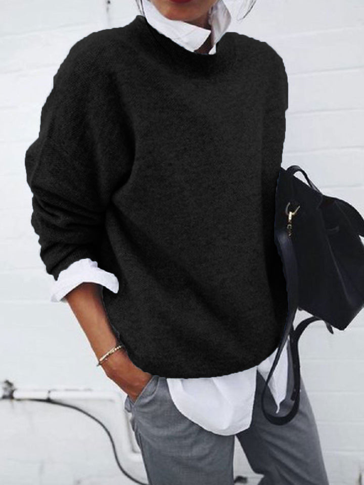 Damen Oversize Kuscheliger Strickpullover mit Lockere Passform, Fallenden Schultern und Mohair-Look Echoarchiv